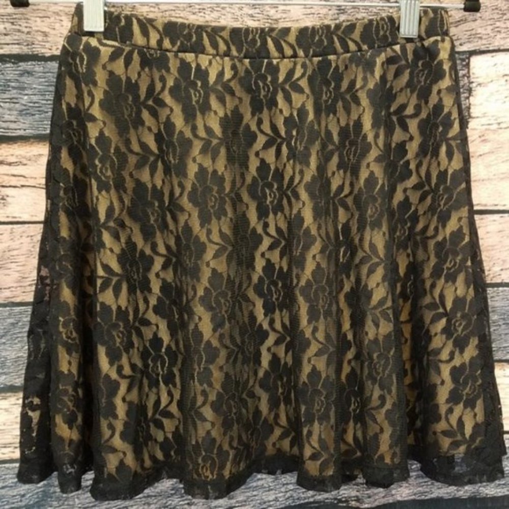 B Darlin Lace over Nude Circle Skirt